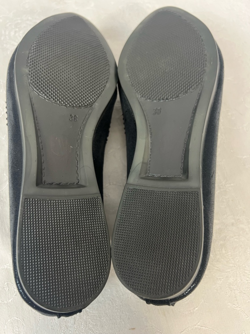 Patrizia Shoes Black Slip On Loafers Beaded .5” Heels Vegan Leather NWOT 38/7.5👍 - Picture 9 of 11